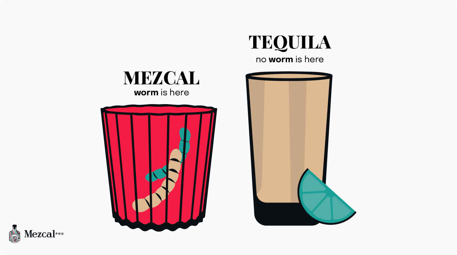 Worm in Mezcal Illlustration