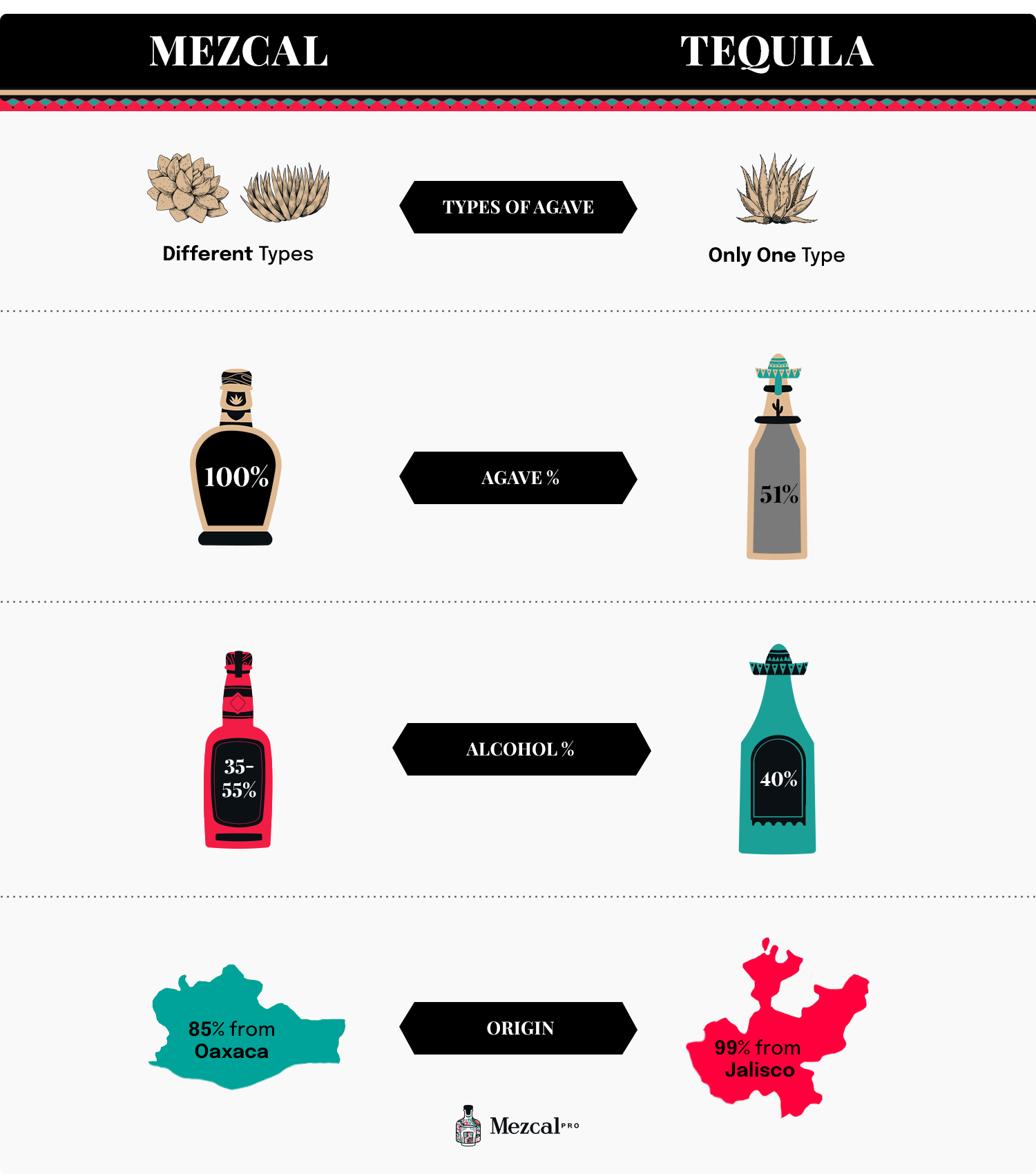 Tequila vs Mezcal Infographic